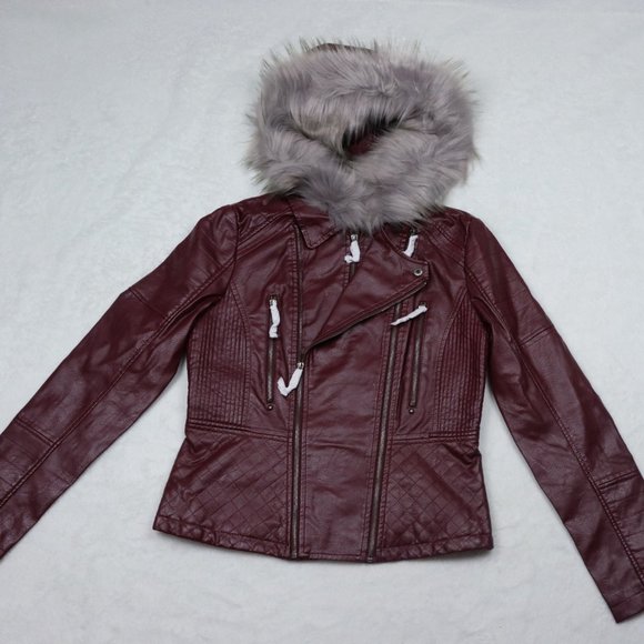 (S) Coalition LA Wine Vegan Leather Jacket - Picture 2 of 7